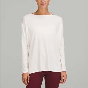 Lululemon Back in Action Long Sl Cirrus Wash Lemon Sorbet Prosecco Strawberry